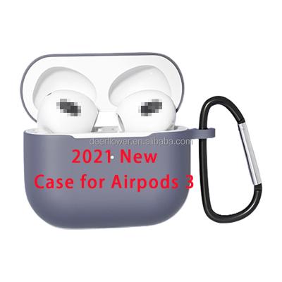 China For Airpods 2021 New For Airpods 3 Case Soft Silicone Cover Device Shockproof Case With Carabiner For Apple For Airpods Pro 3 4 Case for sale