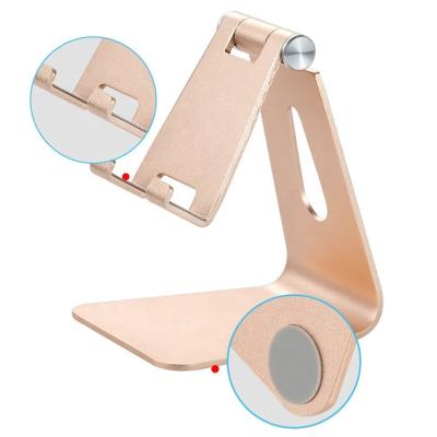 China Aluminum Alloy Desktop Adjustable Foldable Mobile Phone Holder Stand Universal Adjustable Mobile Phone Tablet PC Desktop Smart Bracket for sale