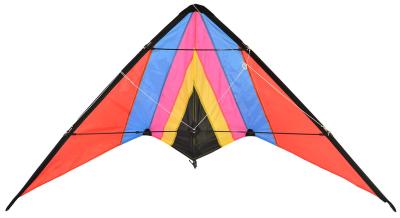 China 100% Nylon Rainbow Delta Kite 2-6bft Swing Range Dual Line Type Custom Logo for sale