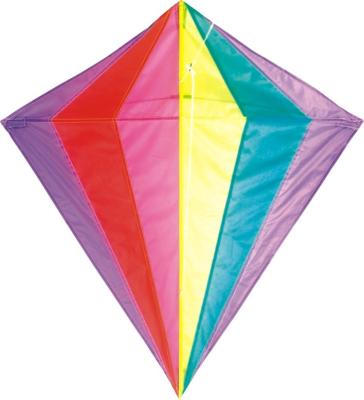 China Rainbow Color Diamond Stunt Kite With Fiberglass Frame Common Size for sale