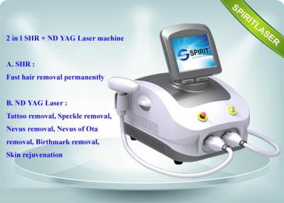 China 2 IN 1 IPL SHR Hair Removal Machine / ND YAG Laser Tattoo Removal Equipment for sale