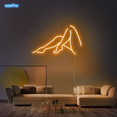 China Rebow Dropshipping Home Party 12V Flexible LANDSCAPE Letter Lamp Flexible Custom Lamp Female Legs Silicone Legs Neon Sign for sale