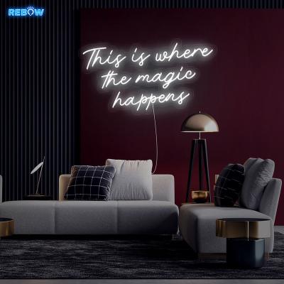 China LANDSCAPE Rebow Design Free Drop Shipping Custom 12V Flexible Electronic This Is Where The Magic Happens Neon Sign for sale