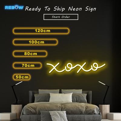 China Free Shipping LANDSCAPE Rebow 50CM Neon Light Letter Cucom Made Store Home Neon Bar 12V LED Flex Rope Strip XOXO Sign for sale