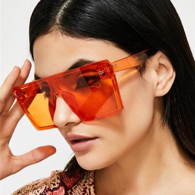 China 2021 Square Plastic Square Oversized Sunglasses Fashion Custom Women Men Sunglasses for sale