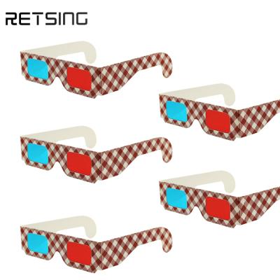 China PET custom design red blue paper 3d glass film 3d glasses for promotion for sale