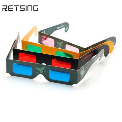 China wholesale 2*250g paperboard low price anaglyph 3d glass cyan red blue custom 3d decoder printed paper glasses for sale