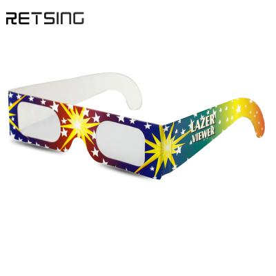 China 2*250g Cardboard Christmas Firework 3d Diffraction Glass Custom Logo Paper 3d Glasses For Watch Movies for sale