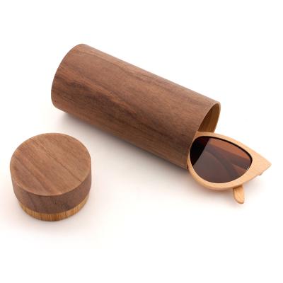 China Contain Bamboo Wooden Boxes Custom Logo Glass Nut Case Glass Tube Packaging Boxes For Glasses for sale