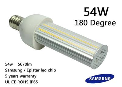 China IP65 bombilla de calle del maíz del grado 54W E27 E40 LED de la prenda impermeable 180 en venta