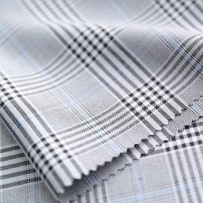 China AF6098 durable fabric 80 polyester 18 rayon with spandex woven plaid material classic style casual fit for ladies fashion wear for sale