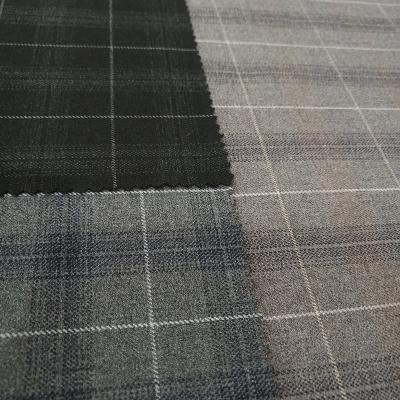 China AF6090 Pure Polyester Rayon Spandex Fitting In Plaid Woven Fabric Free Sample For Businesssuit With Nice Price /good Quality for sale