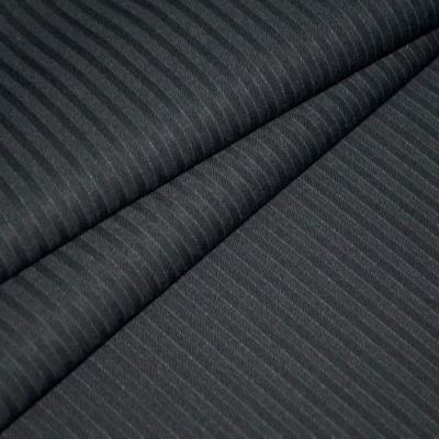 China Poly / Per Viscose Woven Wool Fabric T/R/W 70/20/10 Stripe Pattern Metallic Style For Man Suit / Wedding Pants / T Shirt for sale