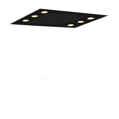 China No Turnout Hot Sales Matte Black 50X36cm LED Shower Head Bathroom Recessed Ceiling Rainfall Shower for sale