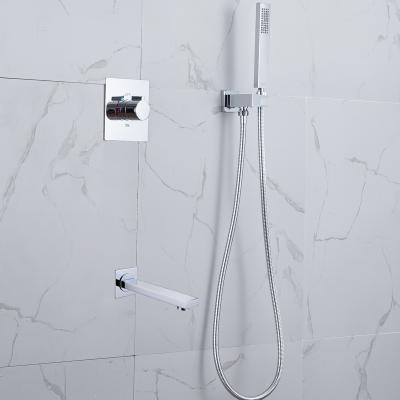 China Without Slide Bar Single Handle Chrome Shower System Modern Bathroom Shower Faucet With Portable Hand Shower for sale