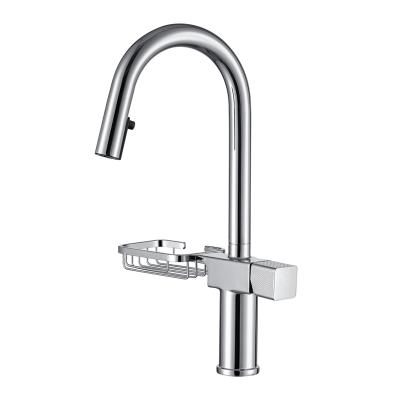 China Contemporary Chrome Polished Contemporary Kitchen Faucets Multifunctional Basin Faucet Single Handle for sale