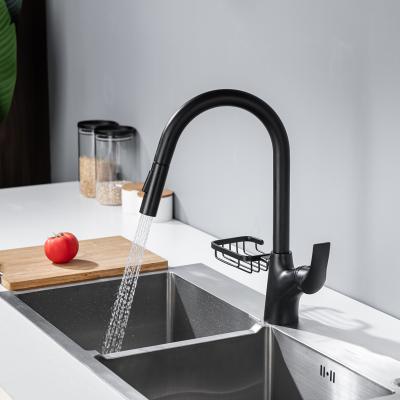 China Matte Black Luxury Design Multifunctional Single Handle Basin Sink Contemporary Kitchen Faucets for sale