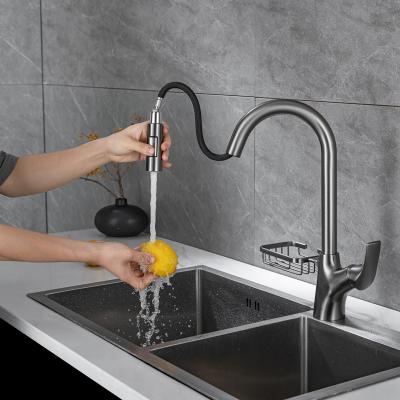 China Contemporary Contemporary Basin Sink Kitchen Faucets Sling Gray Multifunctional Single Handle for sale