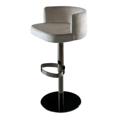 China Modern Living Rotatable Low Bar Chair Dining Room Furniture Velvet Stainless Steel Restaurant Bar Chair for sale