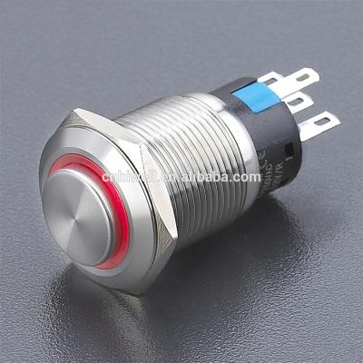 China Ring Illuminated LED Switch Metal Push Button High Round LA19H-AJS-11E LA16JSH-E for sale