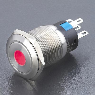 China 19mm Anti Vandal 250VAC Switch Push Button Switch With Red Led LA19-AJS-D for sale