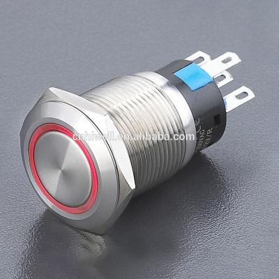 China Factory supply 250VAC 5A illuminated latch metal push button switch LA19-AJS for sale