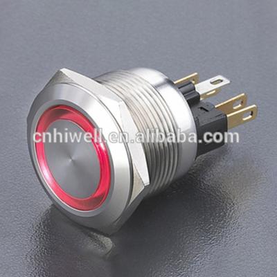 China LED light illuminated metal waterproof push button switch JS25F-11E for sale