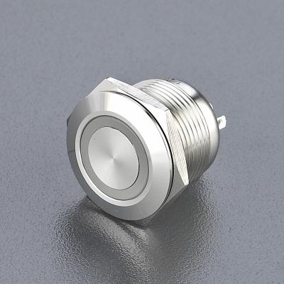 China 19mm RGB Push Button Switch Momentary 1NO 12V Waterproof Metal Led Bright Common Cathode JS19F-10E / RGB for sale