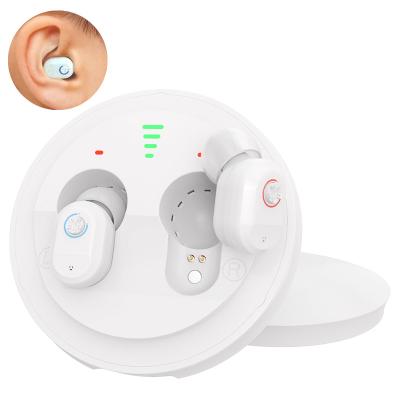 China Charging Case with Rechargeable Power Bank Analog Elder ELHearing ITC Hearing Aid Earphones Portable Aid Amplifier for Hearing Loss for sale