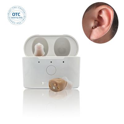 China ELHearing Magnetic Invisible Hearing Aids Digital Refill Rechargeable Voice Canceling MINI CIC Hearing Aid With Charging Box For Seniors for sale