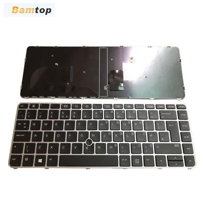 China For HP EliteBook 840 G3 UK Silver Frame Laptop Layout Keyboard with Dot Stick for sale