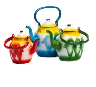 China Viable Top Level Selling Hot Popular Printed High Quality Enamel Kettle Mug With Lid for sale