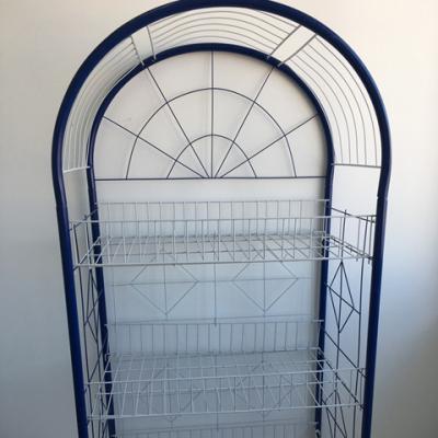 China Super and cheap viable 4 tier multi purpose plates storage shelving racks with unfoldable basket for sale