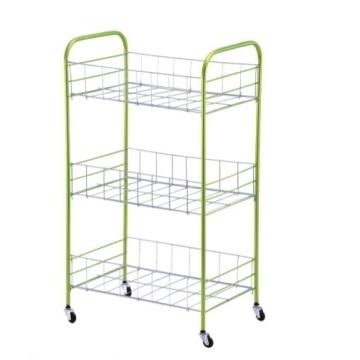 China Sustainable 3 Tier Fruit Storage Cart With 4 Wheels for sale