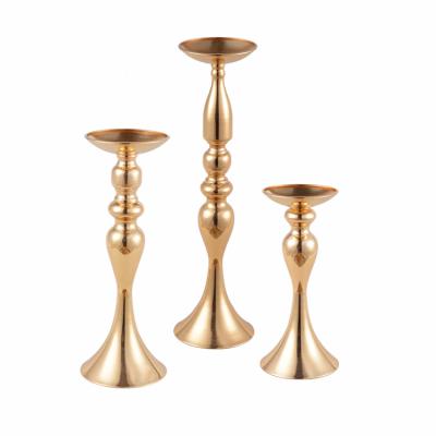 China All Candle Holder Table Centerpiece Metal Vase Flower Decoration Wedding European Style Candlestick for sale