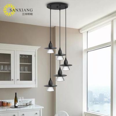 China Modern Nordic Style Indoor Hanging Light Black E27 Decoration Lamp Home Modern Chandelier for sale