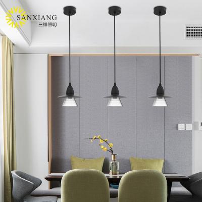 China SANXIANG Simple Design Modern Nordic Glass Dining Room Chandelier Bedroom Pendant Light E27 for sale