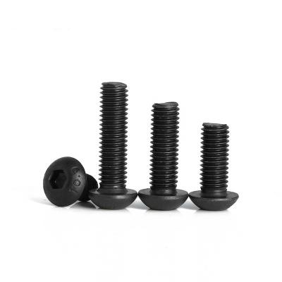 China Black Pan Carbon Steel C1035 Class 4.8 Oxide 12.9 Hex Socket Round Head Machine Screw ISO7380 for sale