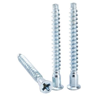 China Flat Head Pozi Drive Confirmat Screws For Furniture Fastener 5*50mm Zinc Finish for sale