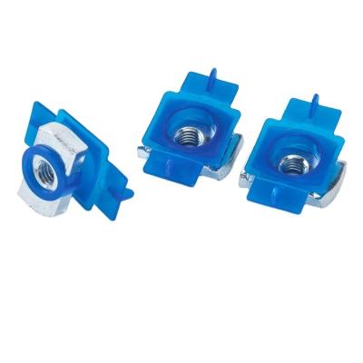 China Heavy Industry Channel Nut With Holder Wing Strut Nut Spring Blue Plastic Nut For Solar Strut C Channel Parts for sale