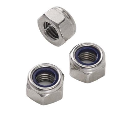 China DIN985 M4-M36 Heavy Industry Stainless Steel Hex Nuts Plastic Insert Nylon Lock Nut for sale