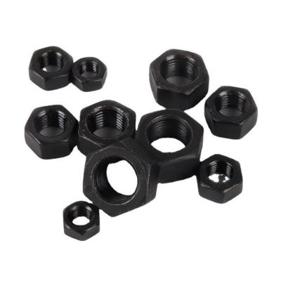 China Factory Price Heavy Carbon Steel Nut Heavy Industry Black Galvanized Hex Nuts for sale