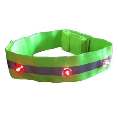 China Lighting Safety 6 LED Reflective Light Recycling Tips Hi Strength Running Positioning Belt With Adjustable Waist for sale