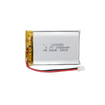 China Rechargeable Toys Battery 3.7V 103450 1800Mah Lithium Ion Polymer Battery 3.7V Lipo Battery for sale