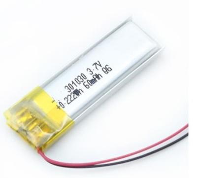 China Rechargeable toys battery 2mm thickness small 3.7V 30mah ultra thin lithium polymer battery for VCR for sale