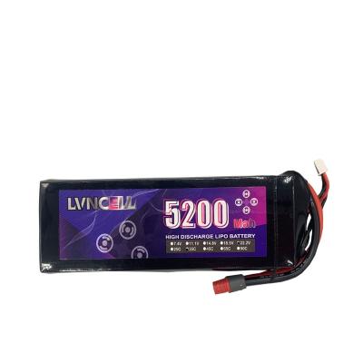 China LVN-9050135 toys high rate battery 11.1v 5200mah 3s 65c lipo battery for rc drone for sale