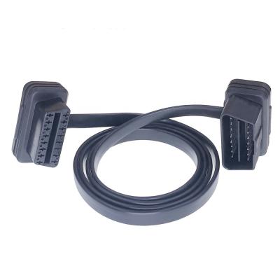 China OBDII CABLE AOTAI 60cm Thin 16Pin Noodle Male to Female Elbow ELM327 OBD2 Extension for Car Troubleshooting and Scanning for sale