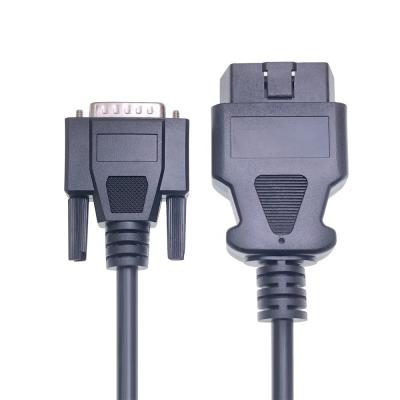 China OBD2 16-Pin to DB15 Male Serial Port RS232 Adapter Cable for Scanner DA-5 J1962 and Durable Temperature Range -20- 80degree for sale