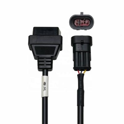 China Fiat Motorbikes OBD2 Scanner Cable with 3 Pin Diagnostic Adapter and Extension Cable Year 1981-1983 for sale