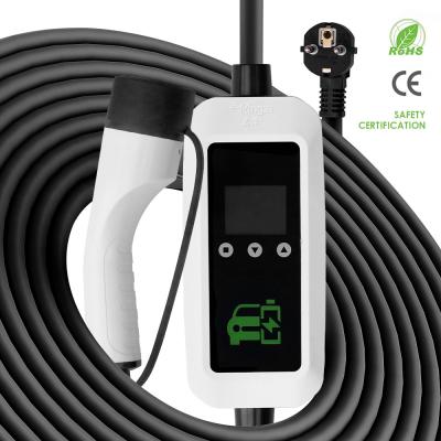 China e-mingze 16A 3phase 11KW EU type2 EV charger station AC fast ev charging portable ev charger for sale